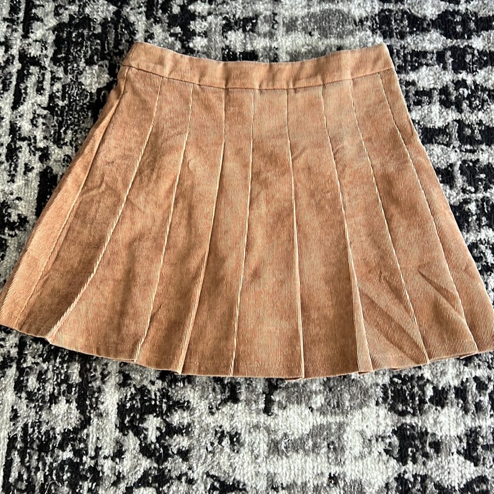 Going Anywhere Brown Corduroy Tennis Skirt